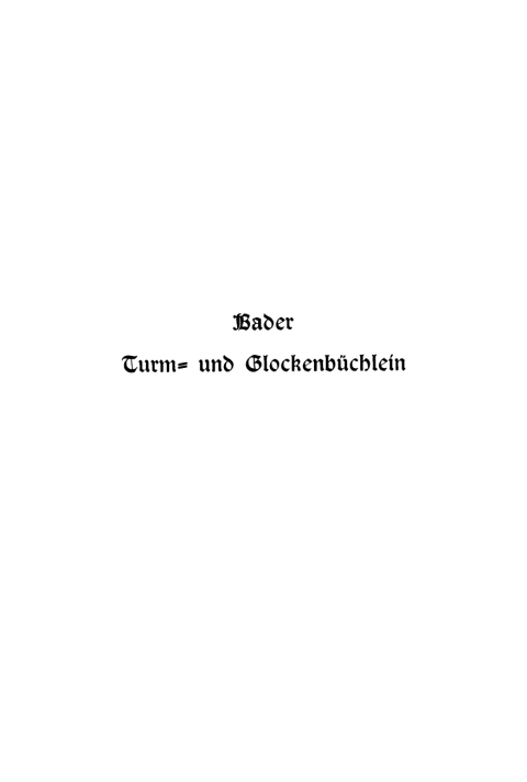 Cover image for book Turm- und Glockenbüchlein