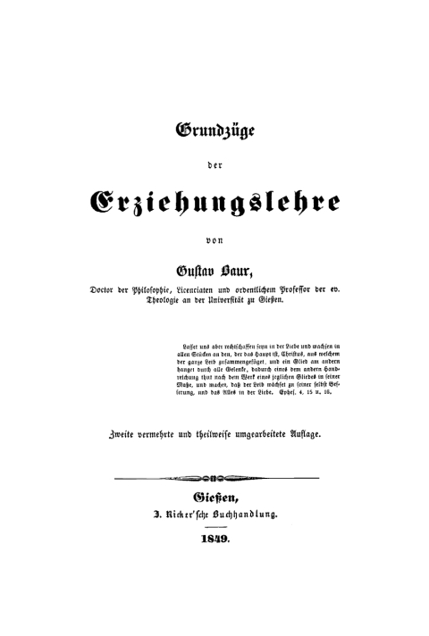 Cover image for book Grundzüge der Erziehungslehre