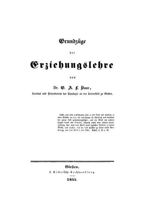 Cover image for book Grundzüge der Erziehungslehre