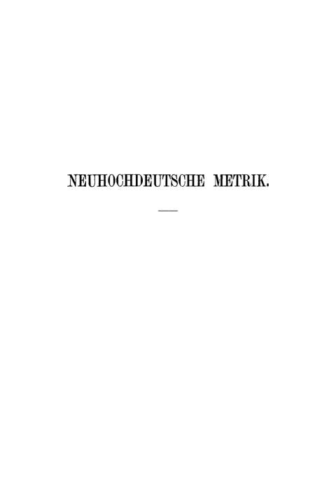 Cover image for book Neuhochdeutsche Metrik