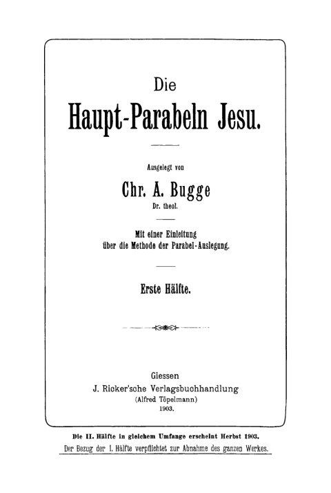 Cover image for book Die Haupt-Parabeln Jesu