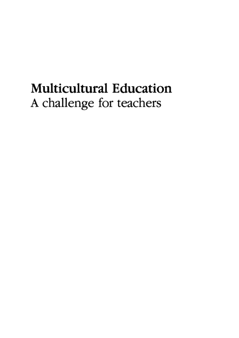 Cover image for book Multicultural education