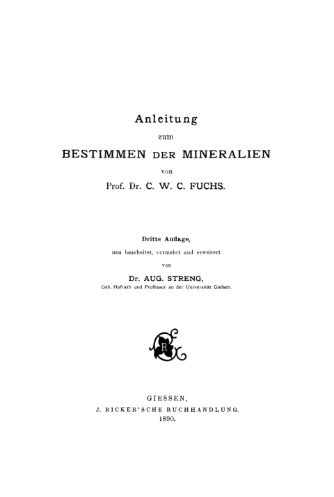Cover image for book Anleitung zum Bestimmen der Mineralien