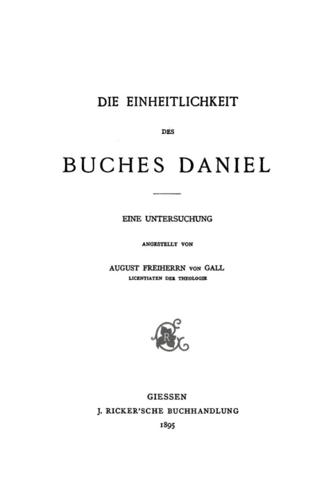 Cover image for book Die Einheitlichkeit des Buches Daniel
