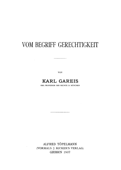 Cover image for book Vom Begriff Gerechtigkeit
