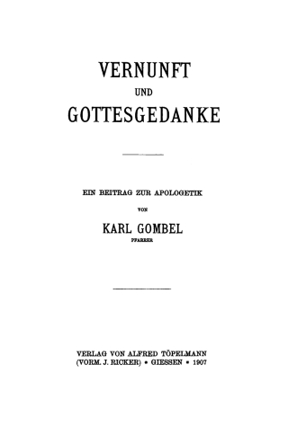 Vernunft und Gottesgedanke