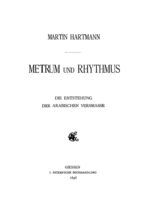 Cover image for book Metrum und Rhythmus