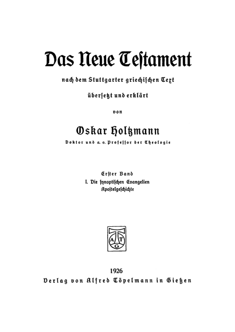 Cover image for book Die synoptischen Evangelien, Apostelgeschichte