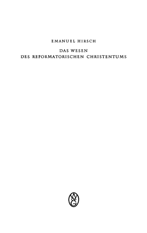 Cover image for book Das Wesen des reformatorischen Christentums