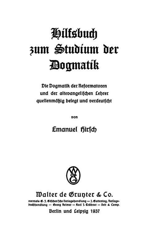 Cover image for book Hilfsbuch zum Studium der Dogmatik