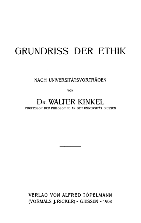Cover image for book Grundriss der Ethik