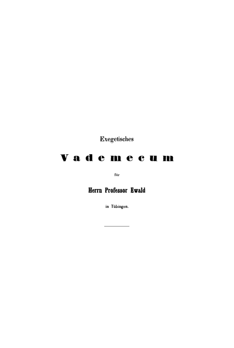 Cover image for book Exegetisches Vademecum