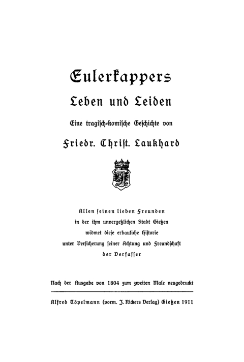 Cover image for book Eulerkappers Leben und Leiden
