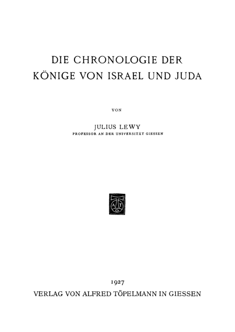 Cover image for book Die Chronologie der Könige von Israel und Juda