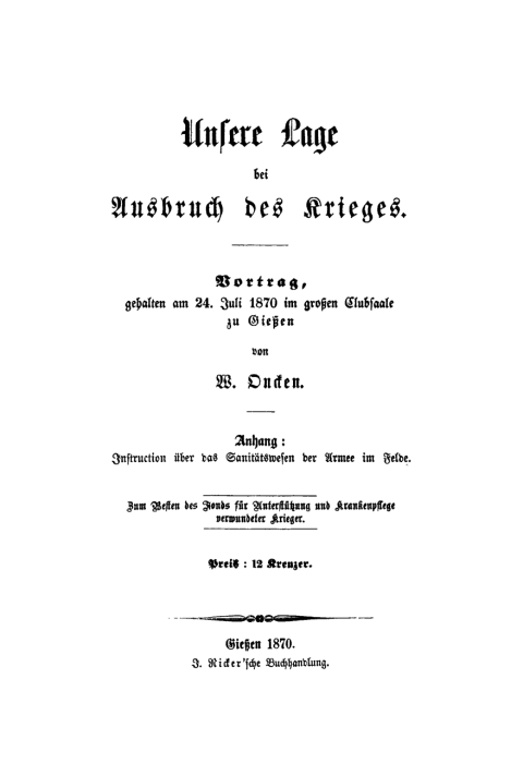 Cover image for book Unsere Lage bei Ausbruch des Krieges