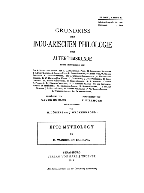Cover image for book Epic Mythology