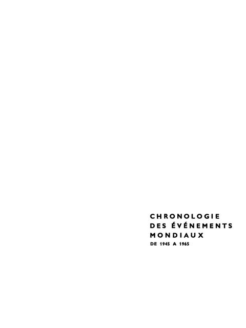 Cover image for book Chronologie des événements mondiaux de 1945 à 1965