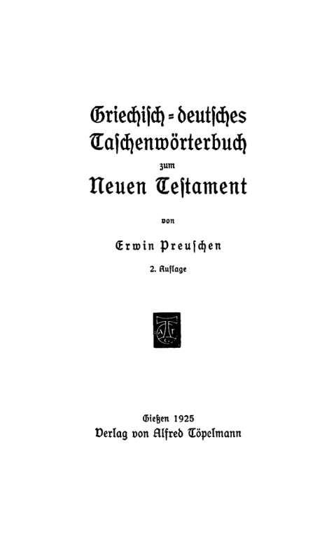 Cover image for book Griechisch-deutsches Taschenwörterbuch zum Neuen Testament