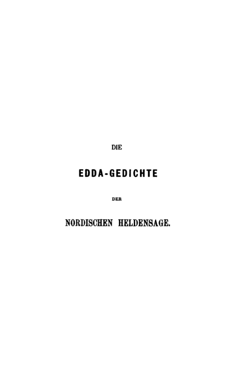 Cover image for book Die Edda-Gedichte der nordischen Heldensage
