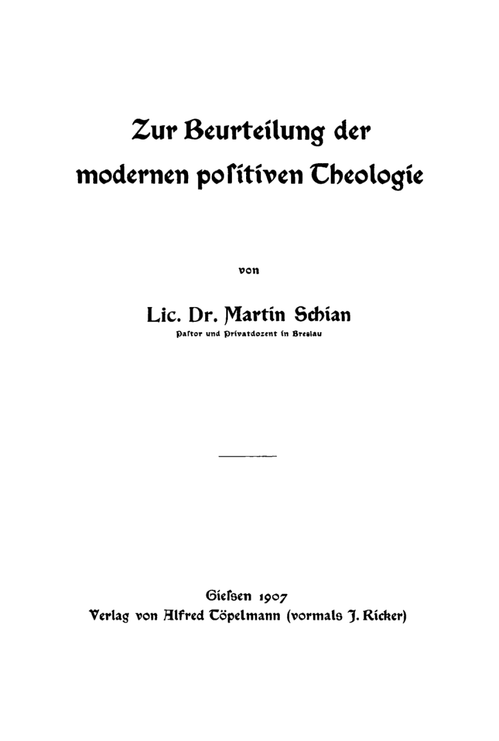 Page Fidelity Zur Beurteilung der modernen positiven Theologie; $179.81