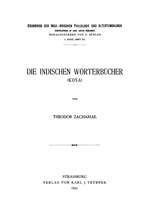 Cover image for book Die indischen Wörterbücher