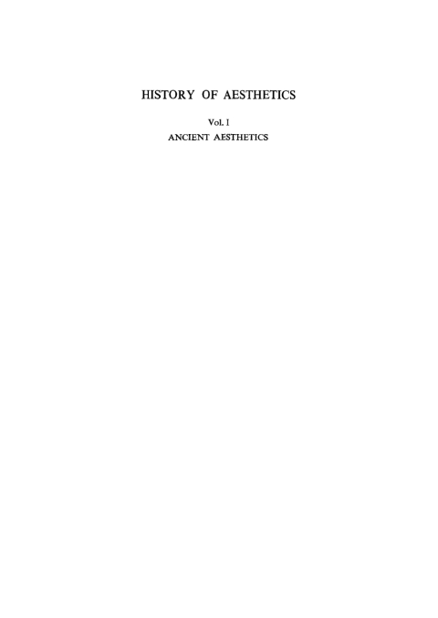 Cover image for book Ancient aesthetics