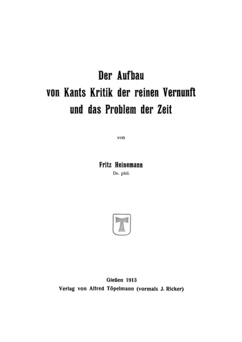 Cover image for book Der Aufbau von Kants Kritik der reinen Vernunft und das Problem der Zeit