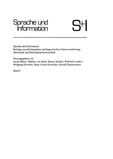 Cover image for book Syntax for German in the User Specialty Languages System