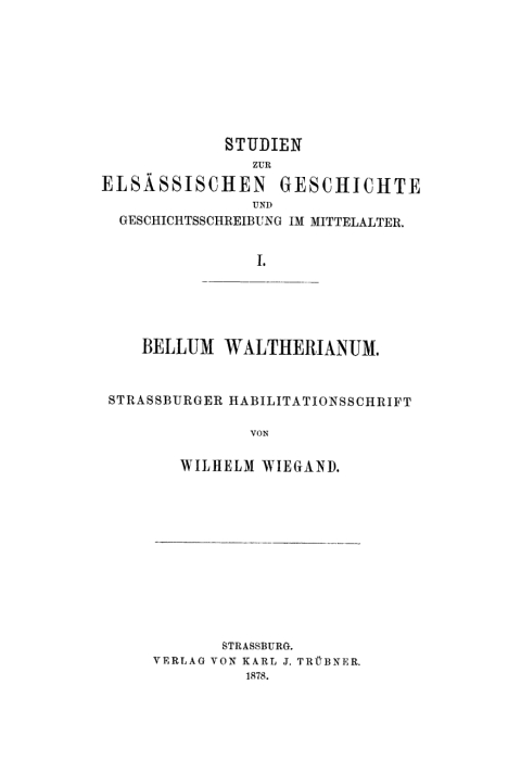 Cover image for book Bellum waltherianum
