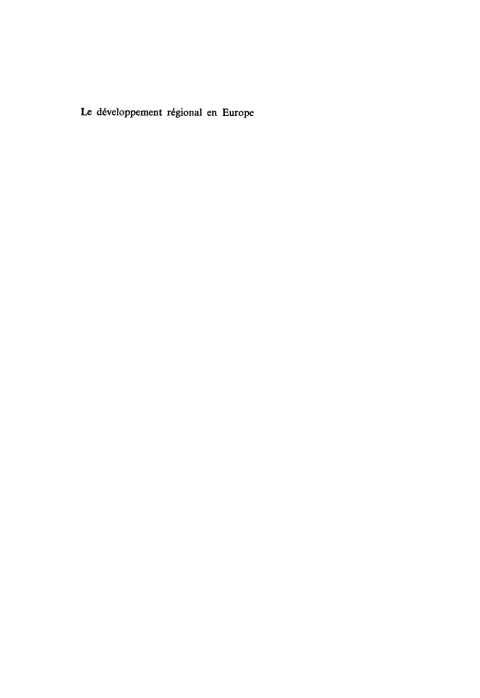 Cover image for book Le développement régional en Europe
