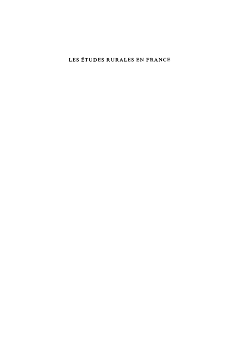 Cover image for book Les études rurales en France