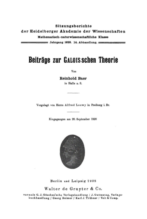 Cover image for book Beiträge zur Galoisschen Theorie