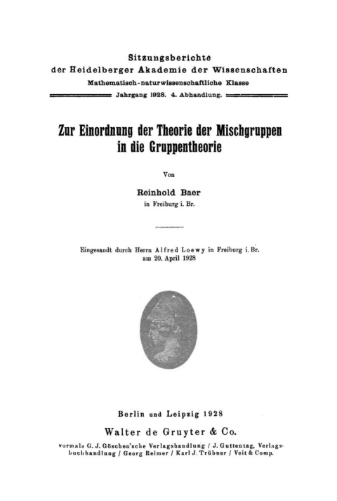 Cover image for book Zur Einordnung der Theorie der Mischgruppen in die Gruppentheorie