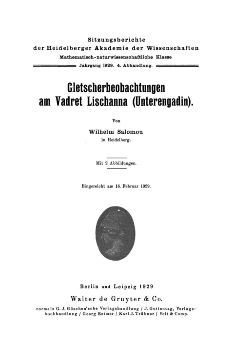 Cover image for book Gletscherbeobachtungen am Vadret Lischanna (Unterengadin)