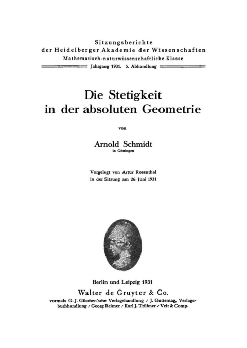 Die Stetigkeit in der absoluten Geometrie 