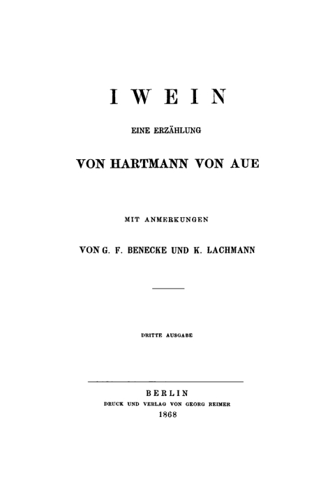 Cover image for book Iwein