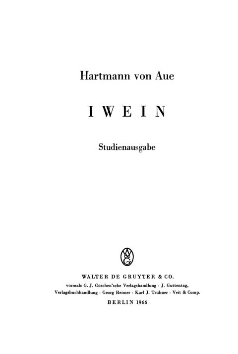 Cover image for book Iwein