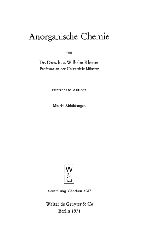 Cover image for book Anorganische Chemie