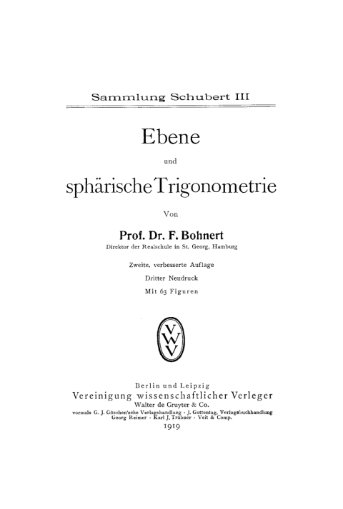 Cover image for book Ebene und sphärische Trigonometrie
