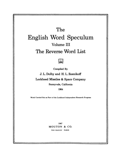 Cover image for book The reverse word list