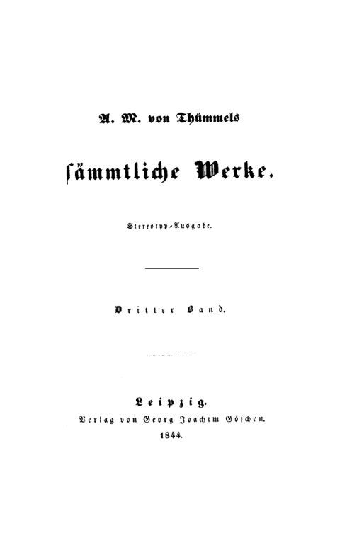 Cover image for book A. M. von Thümmels: A. M. von Thümmel’s Sämmtliche Werke. Band 3