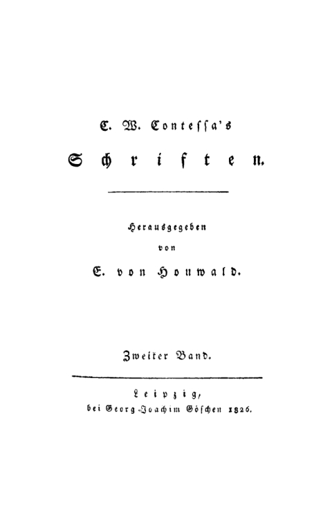 Cover image for book Carl Wilhelm Salice Contessa: Schriften. Band 2