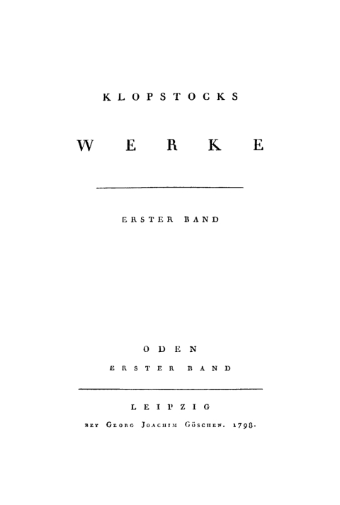Cover image for book Friedrich Gottlieb Klopstock: Klopstocks sämmtliche Werke. Band 1