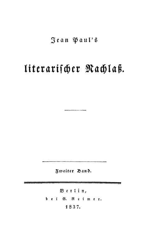 Cover image for book Dreizehnte Lieferung. Zweiter Band: Jean Paul’s literarischer Nachlaß