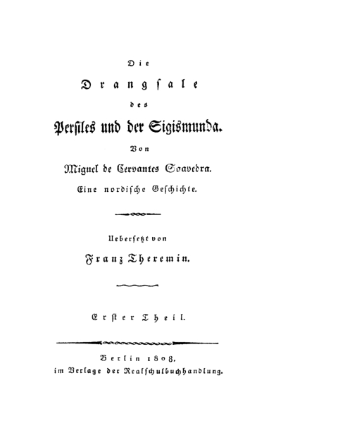 Cover image for book Die Drangsale des Persiles und der Sigismunda, Theil 1