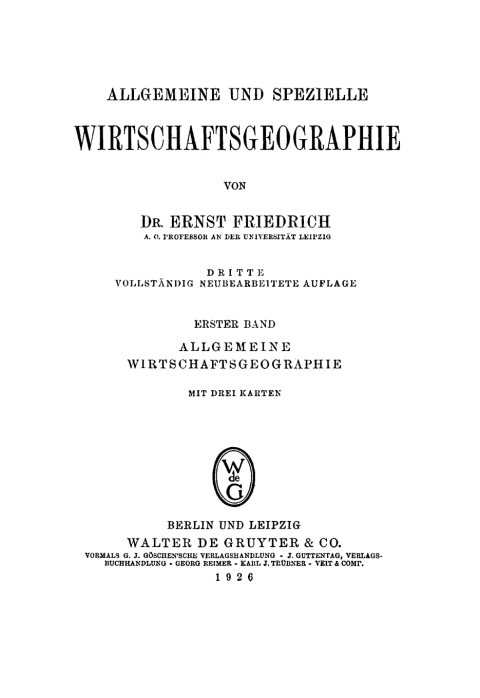 Cover image for book Allgemeine Wirtschaftsgeographie
