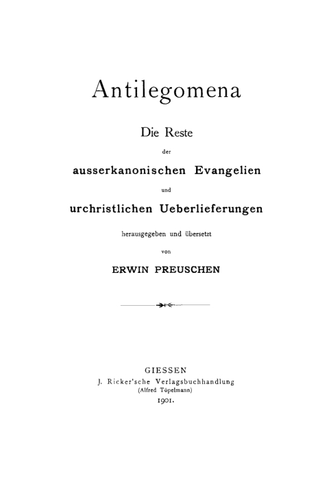 Cover image for book Antilegomena