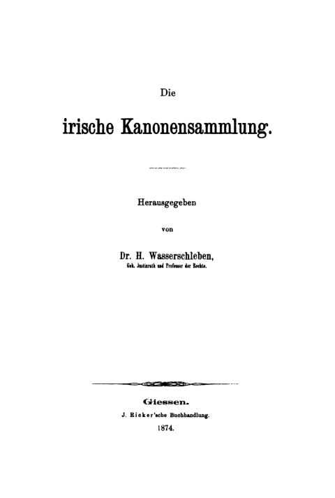 Cover image for book Die irische Kanonensammlung