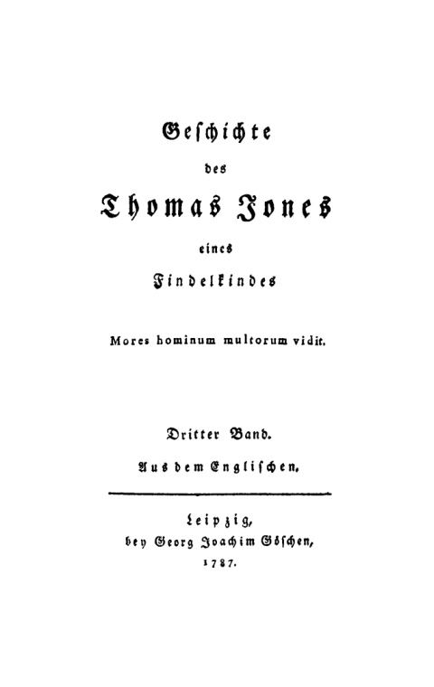 Henry Fielding: Geschichte des Thomas Jones eines Findelkindes. Band 3 