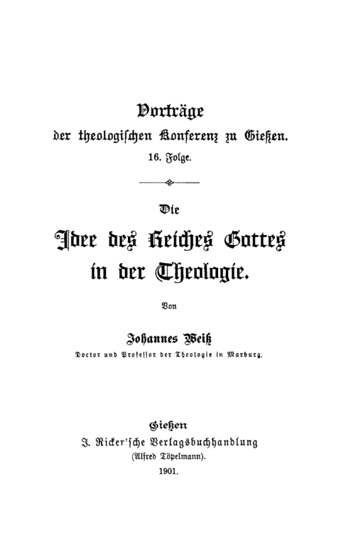 Cover image for book Die Idee des Reiches Gottes in der Theologie